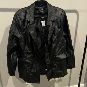 City Chic Textured Black Blazer